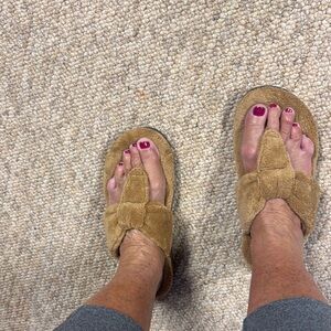 Cozy Tan Fuzzy Slippers